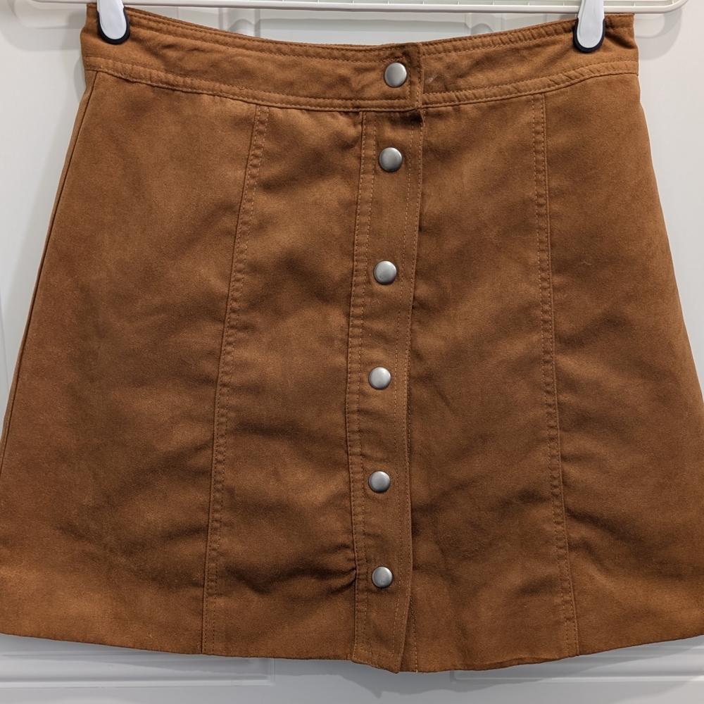3/$20 H&M Tan Button-Front Mini Skirt